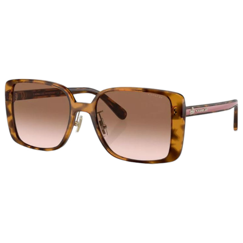 Womens Coach Sunglasses Hc8375 Dark Tortoise/ Brown Pink Gradient Sunnies