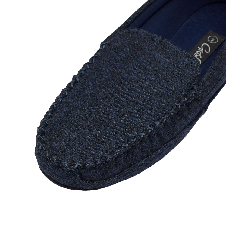 Mens Grosby Colin Slippers Navy