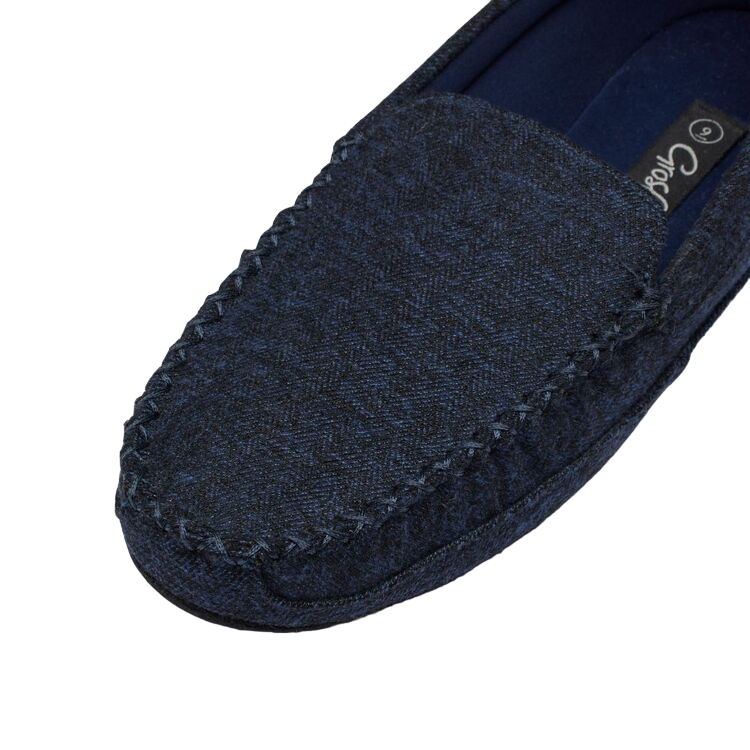 Grosby Colin Slippers Mens Casual Slip On Moccasins Navy Shoes