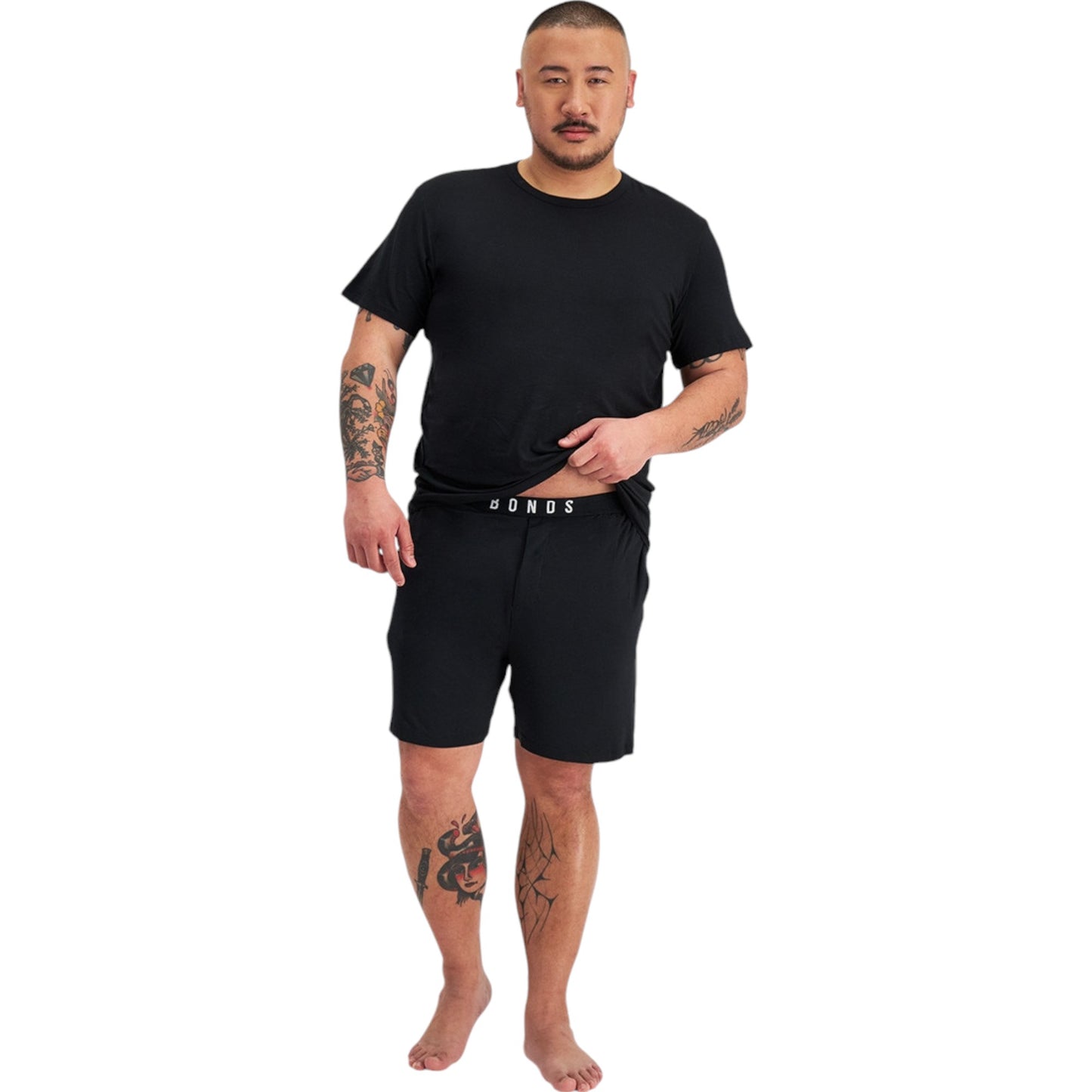 Bonds Mens Sleep Viscose Bamboo Black Shorts