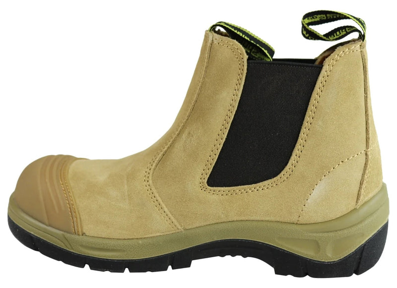 Woodlands Contractor Mens Steel Cap Safety Pull On Work Sand Leather Boots
