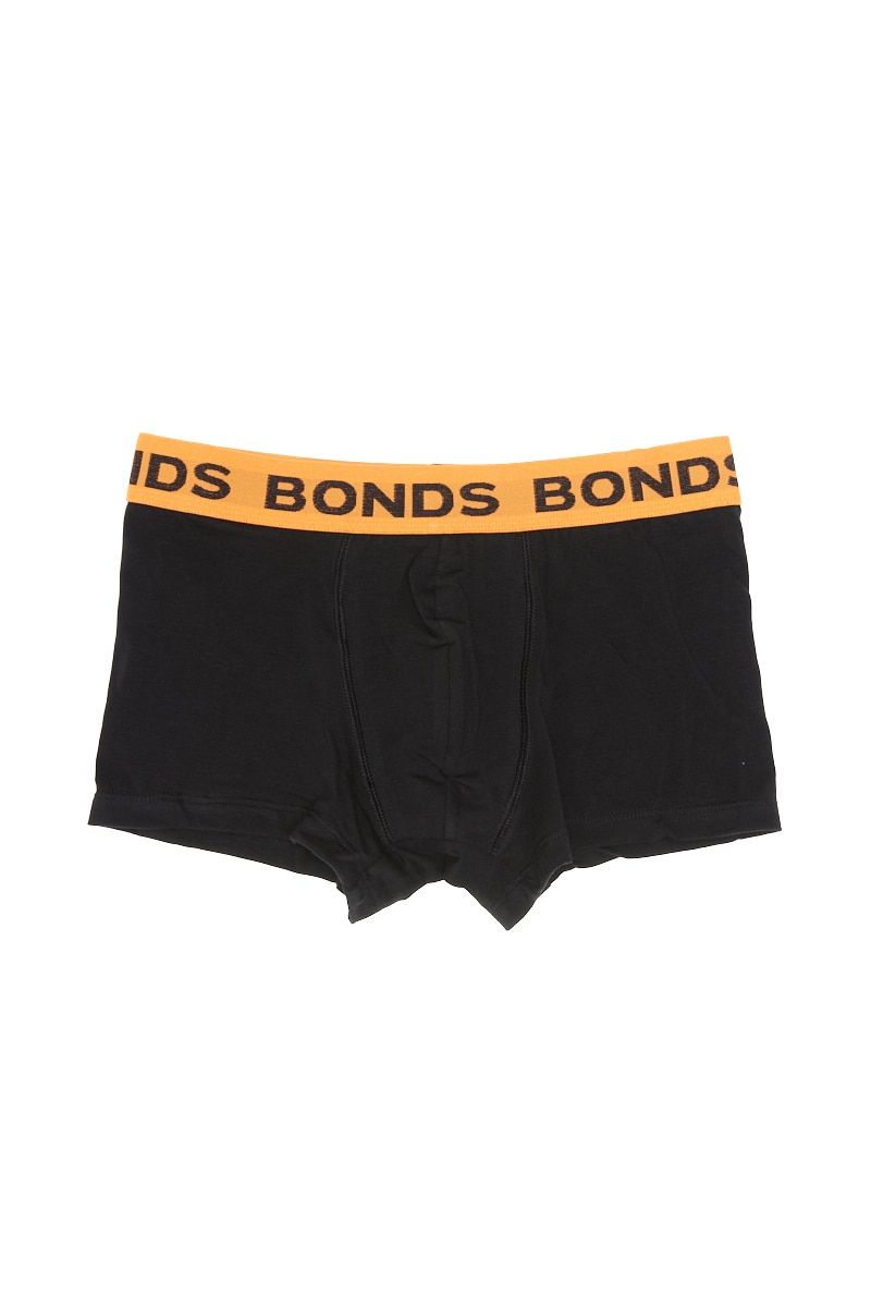 Bonds Core Trunk Mens Underwear Trunks Black Fluro Orange