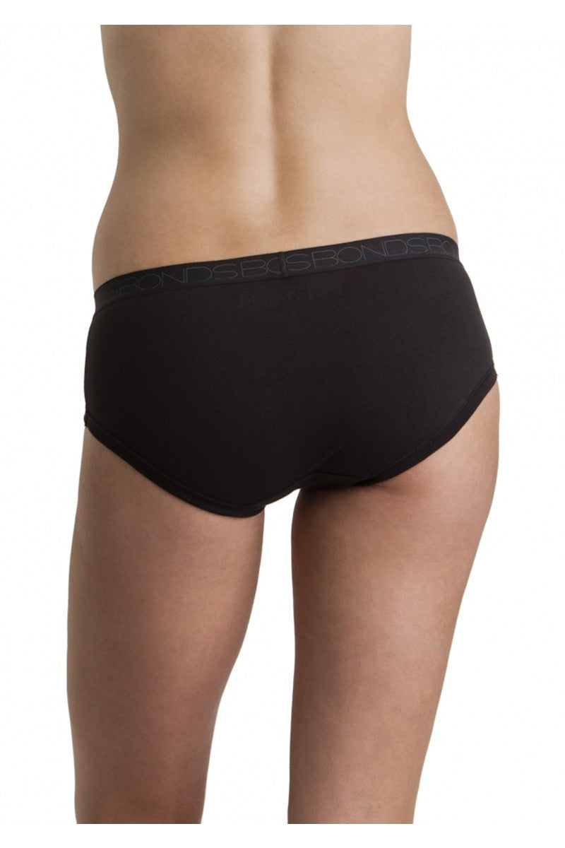 3 Pack Womens Bonds Cottontails Midi Briefs Underwear Black