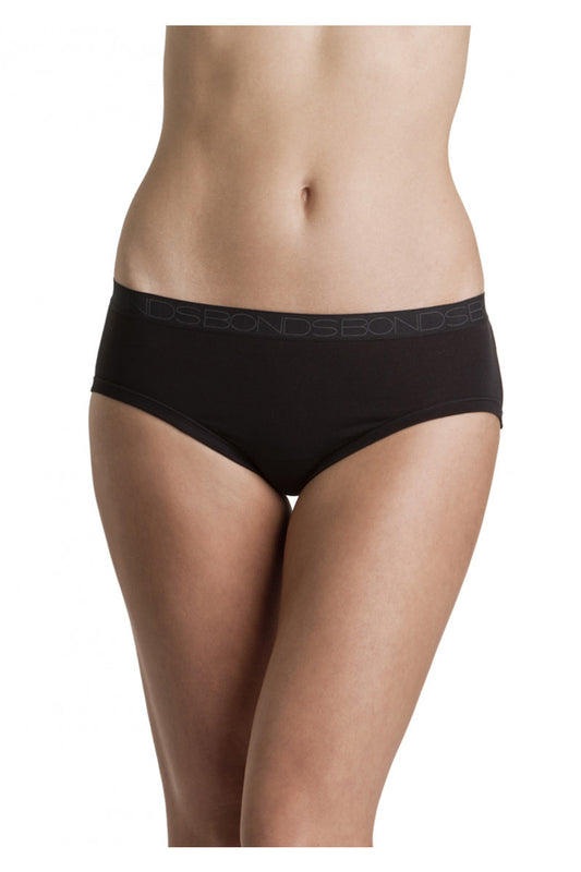 3 Pack Womens Bonds Cottontails Midi Briefs Underwear Black