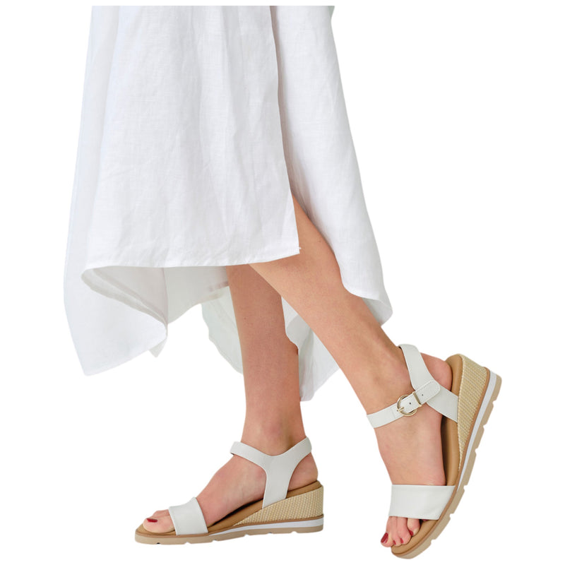 Womens Hush Puppies Cruise Wedge Sandals White