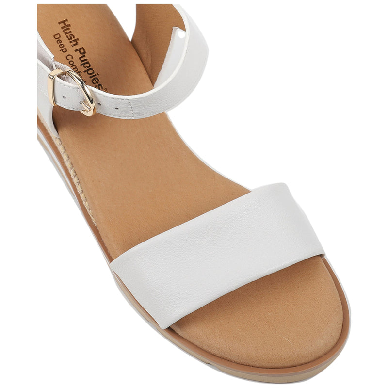 Womens Hush Puppies Cruise Wedge Sandals White