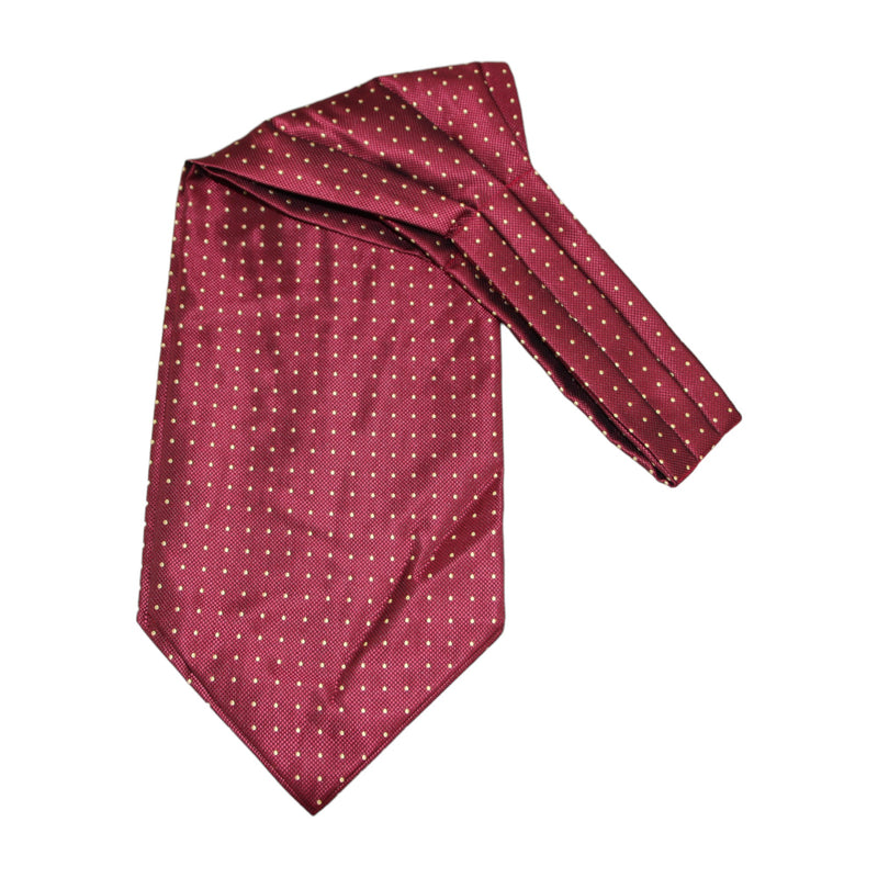 Mens Maroon & Gold Mini Polka Dot Cravat