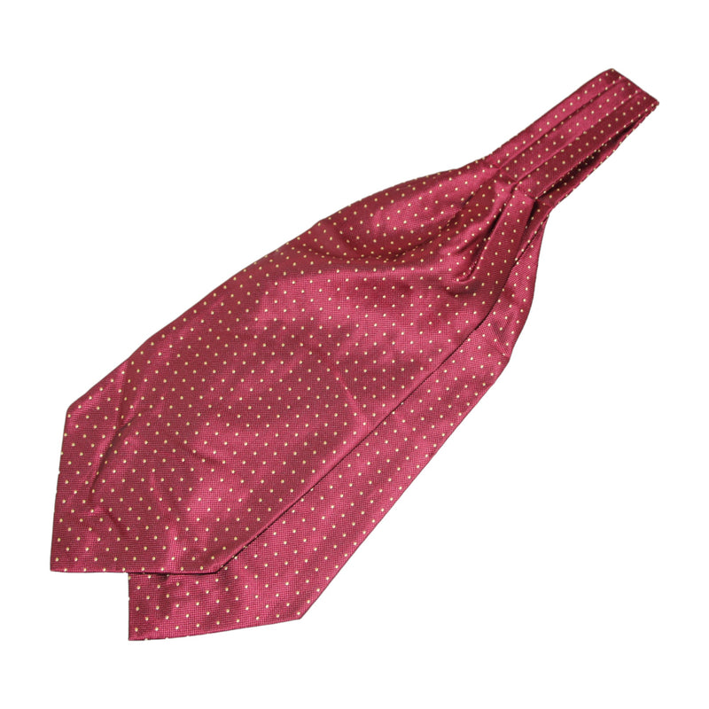 Mens Maroon & Gold Mini Polka Dot Cravat