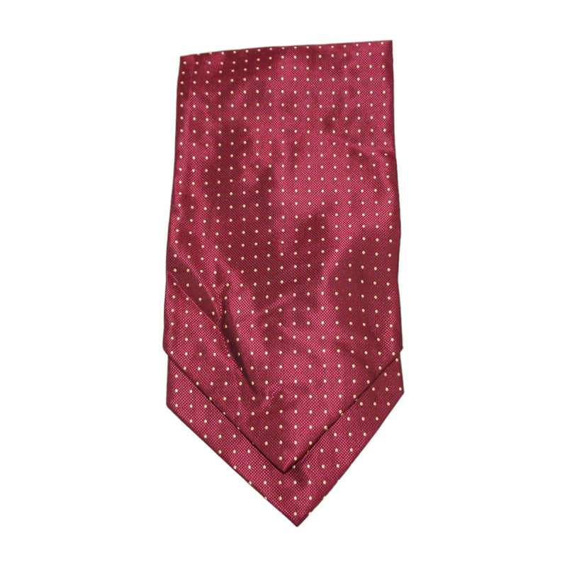 Mens Maroon & Gold Mini Polka Dot Cravat