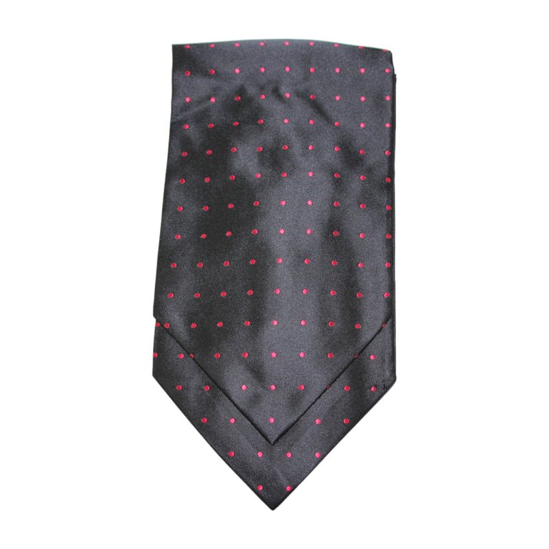 Mens Black & Red Small Polka Dot Cravat