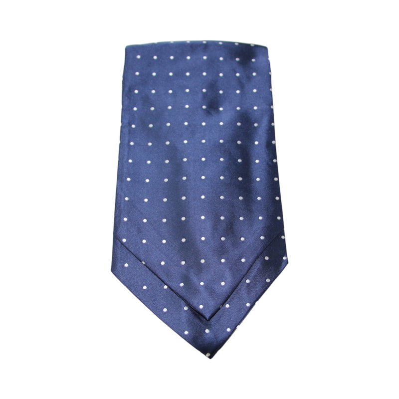 Mens Navy & Silver Small Polka Dot Cravat