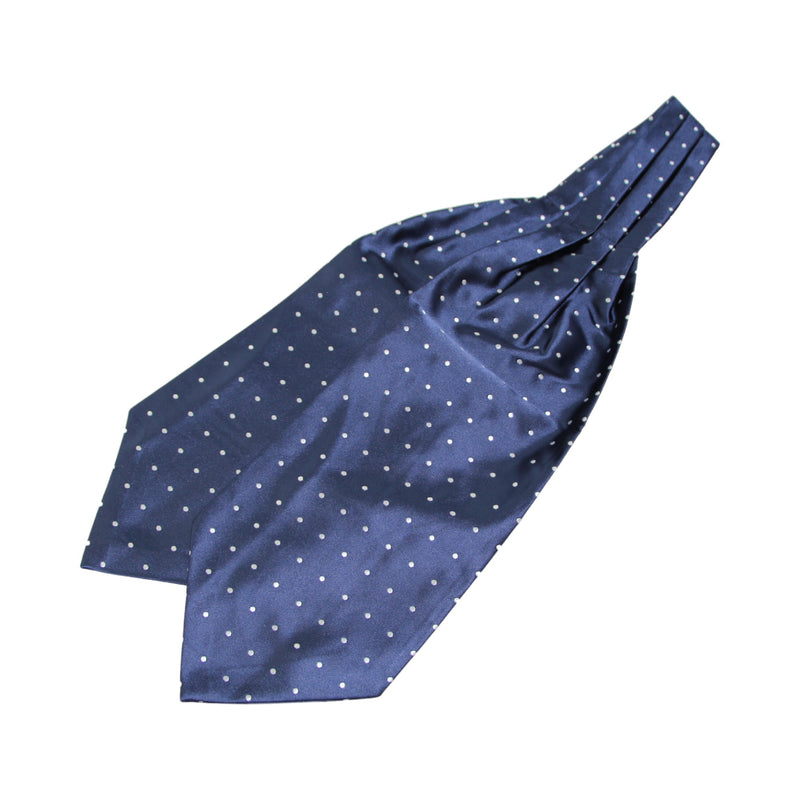 Mens Navy & Silver Small Polka Dot Cravat