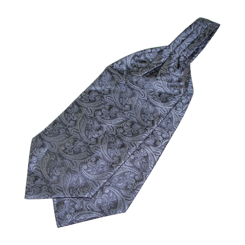 Mens Grey, Black & Charcoal Paisley Cravat