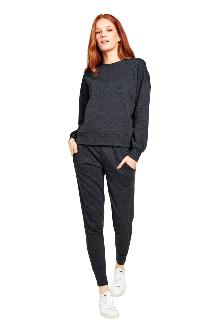 Womens Bonds Essential Logo Trackies Charcoal