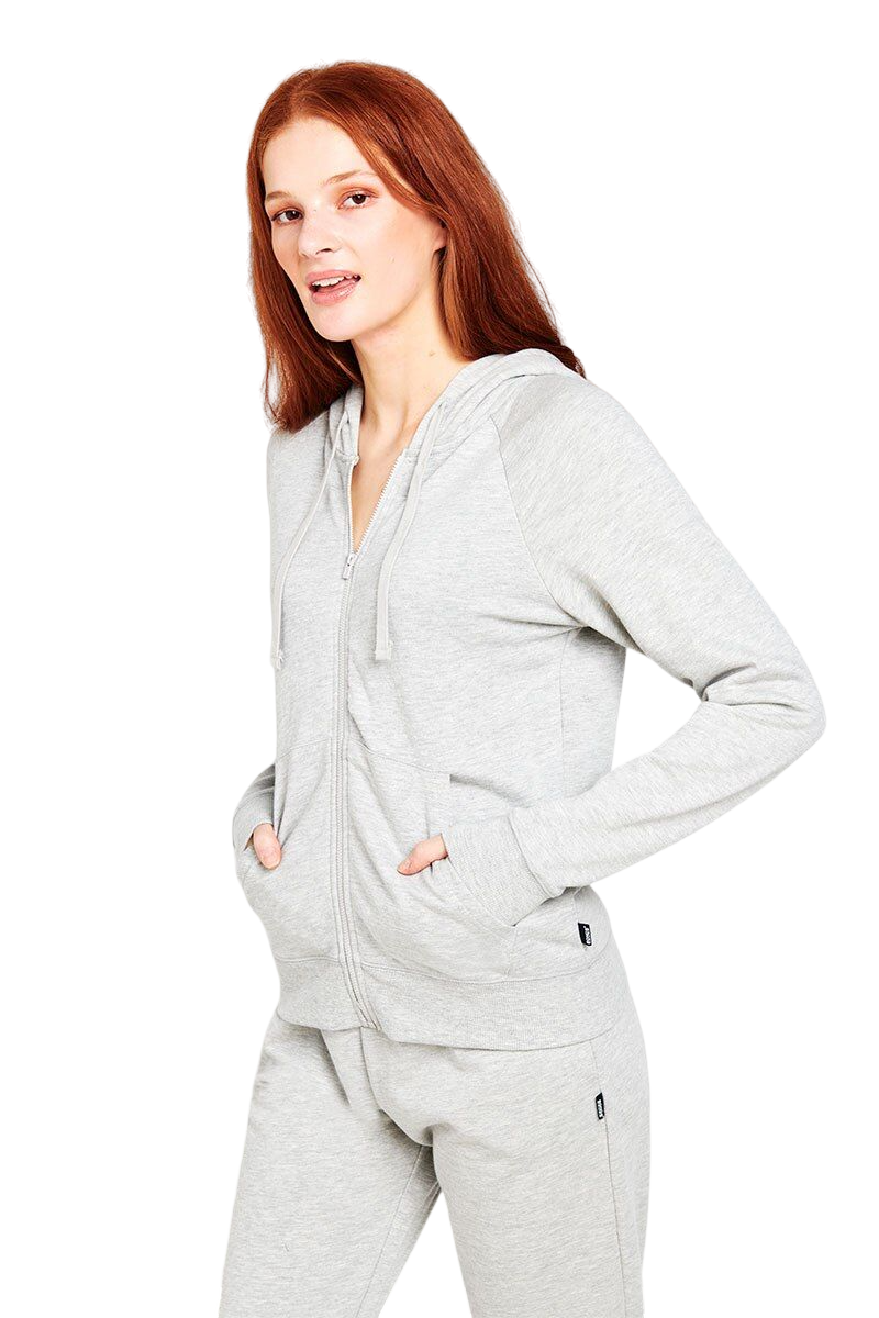 Bonds Womens Essential Zip Hoodie Pullover Grey Shadow Marle