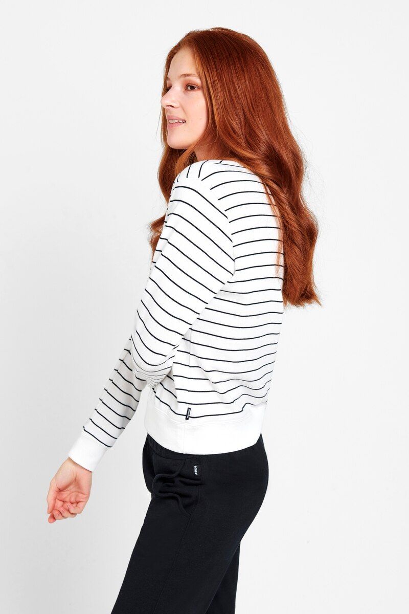 Bonds Womens Essential Stripe Pullover White Black