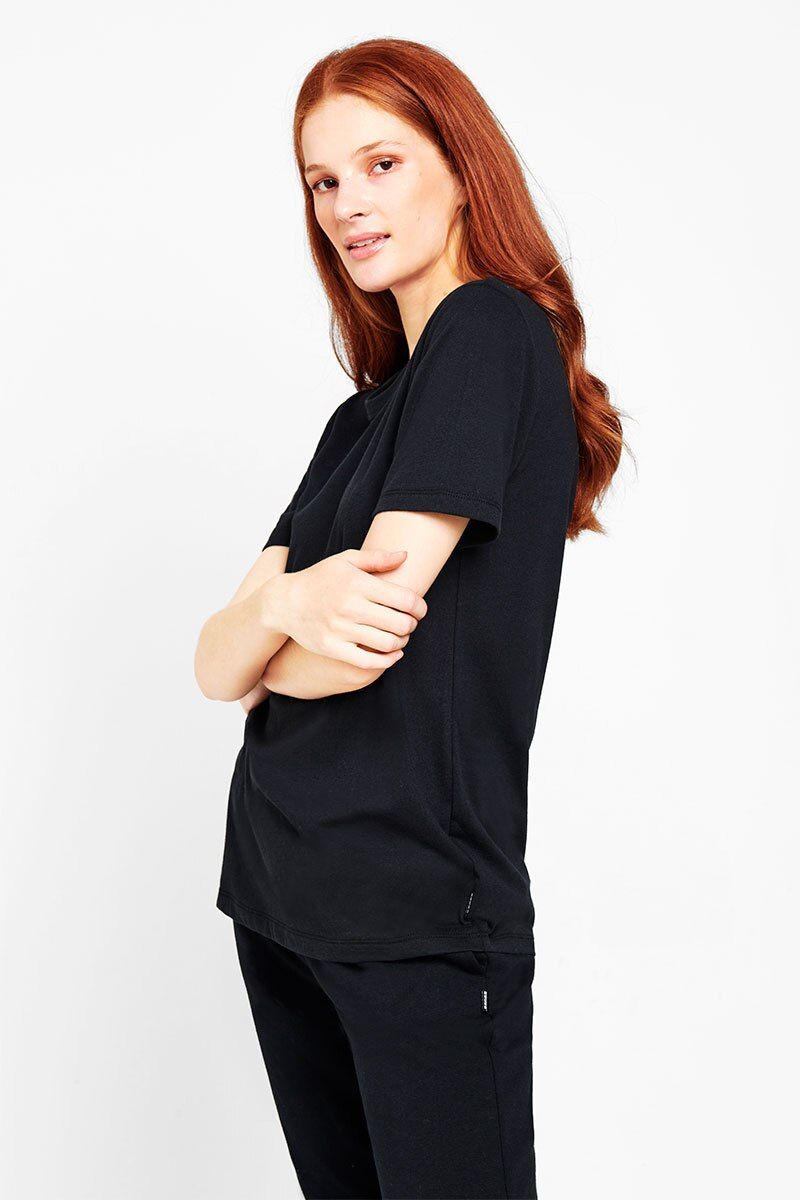 Bonds Womens Core Crew Tee Cotton T-Shirt Black