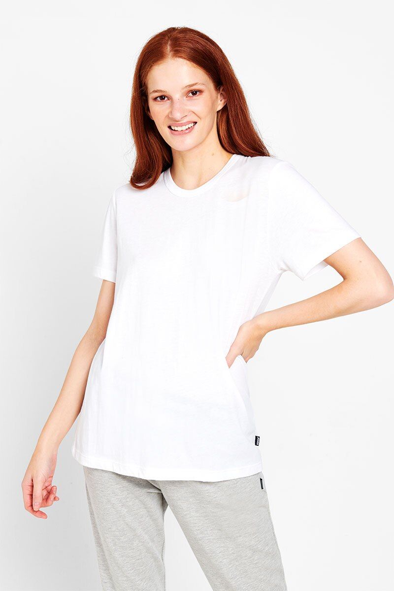 6 x Bonds Womens Core Crew Tee Cotton T-Shirt White