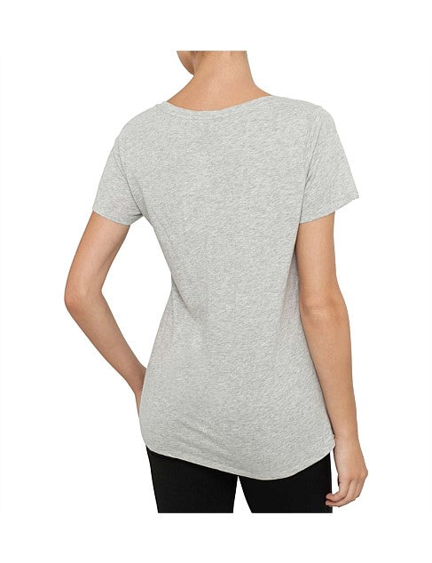 Bonds Womens Scoop Neck Tee T-Shirt Top Cotton Grey