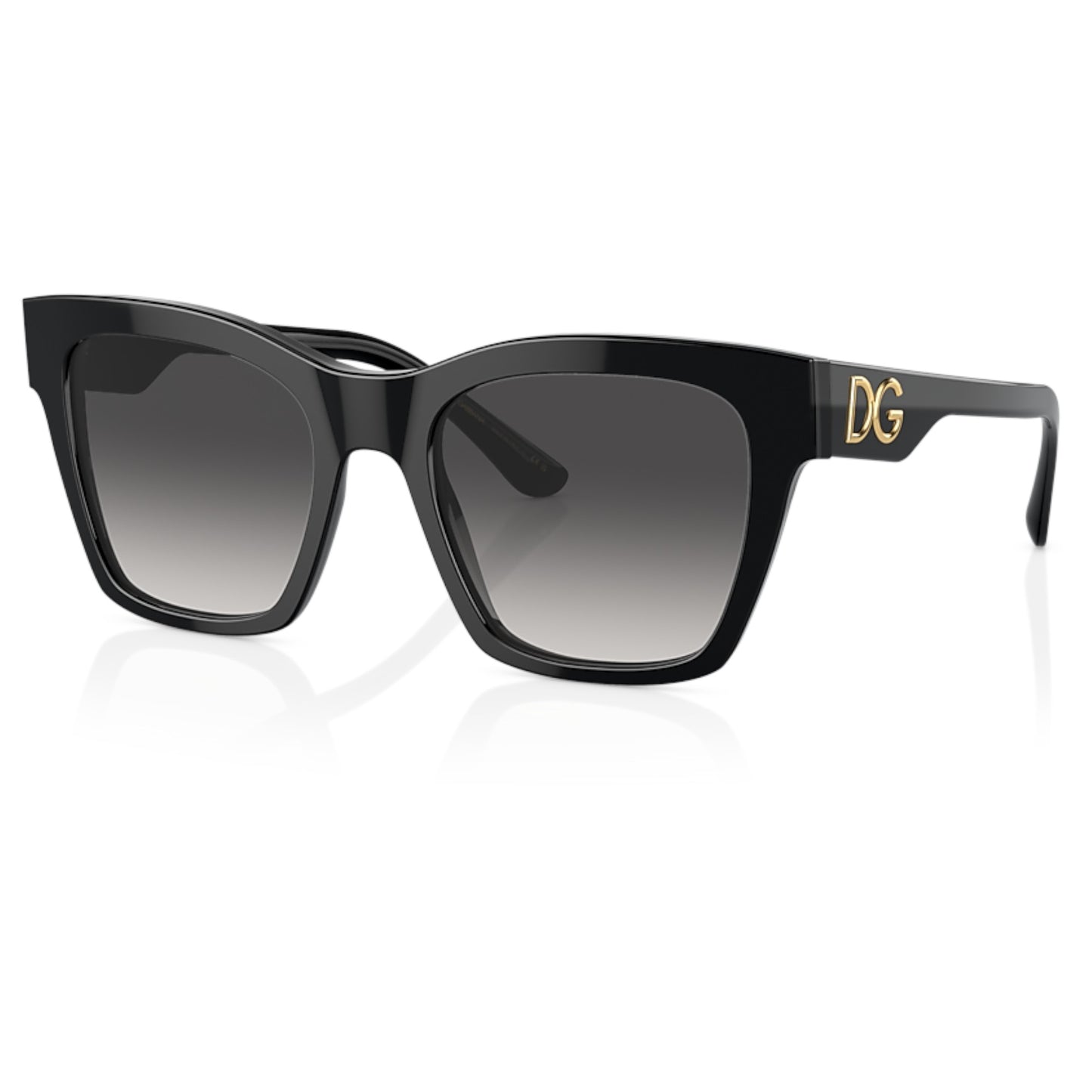 Women Dolce&Gabbana Dg4384 501/8G Black Square Grey Gradient Sunglasses