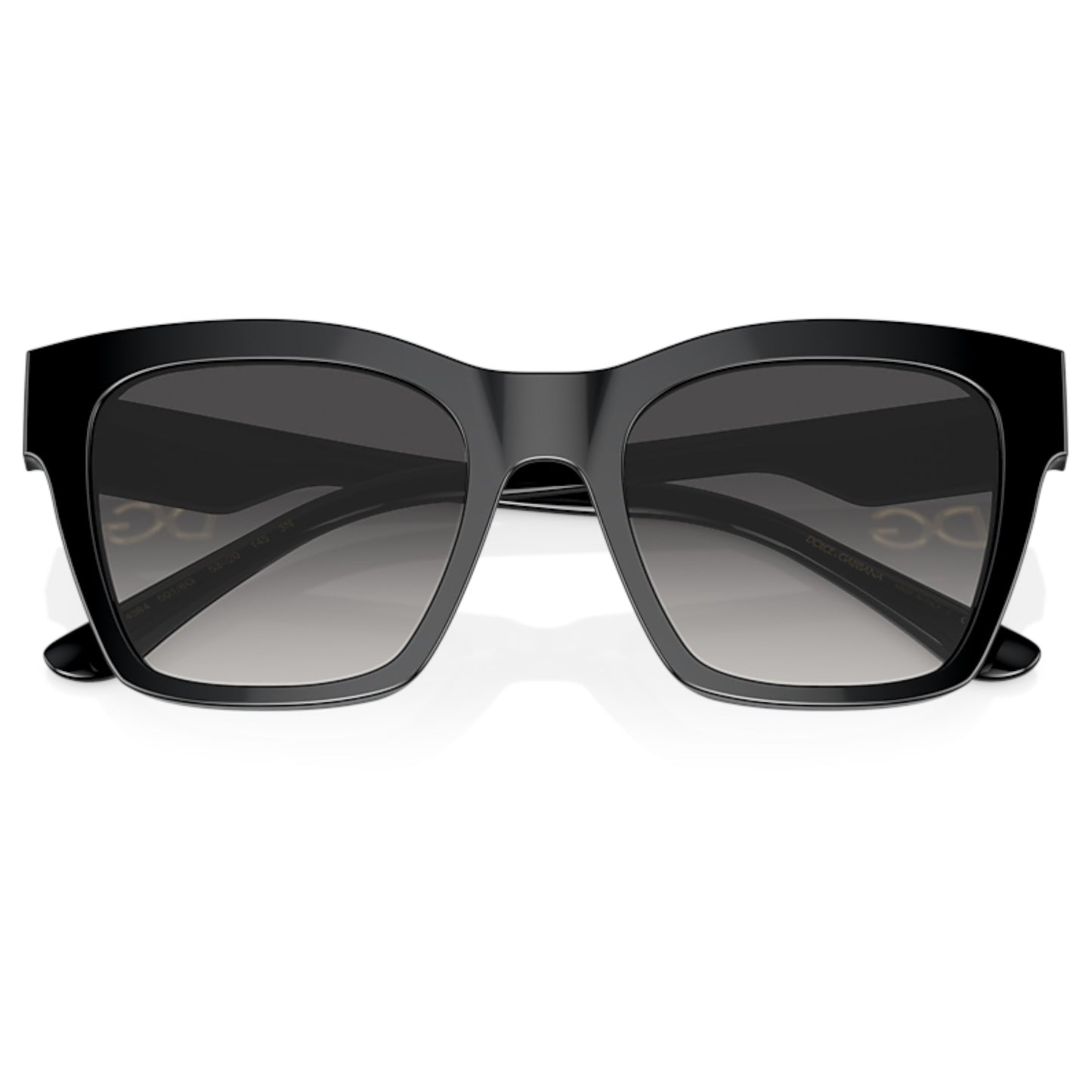 Women Dolce&Gabbana Dg4384 501/8G Black Square Grey Gradient Sunglasses