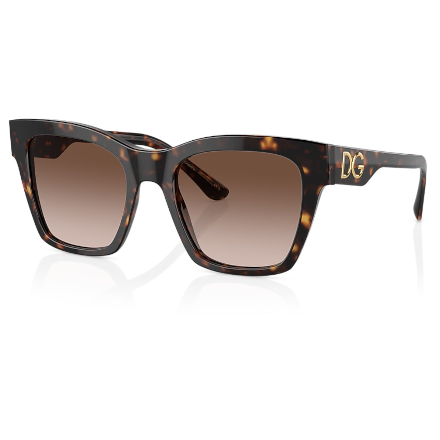 Women Dolce&Gabbana Dg4384 502/13 Tortoise Square Gradient Brown Sunglasses