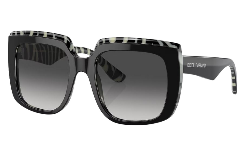 Womens Dolce & Gabbana Sunglasses Dg4414 Top Black On Zebra Sunnies