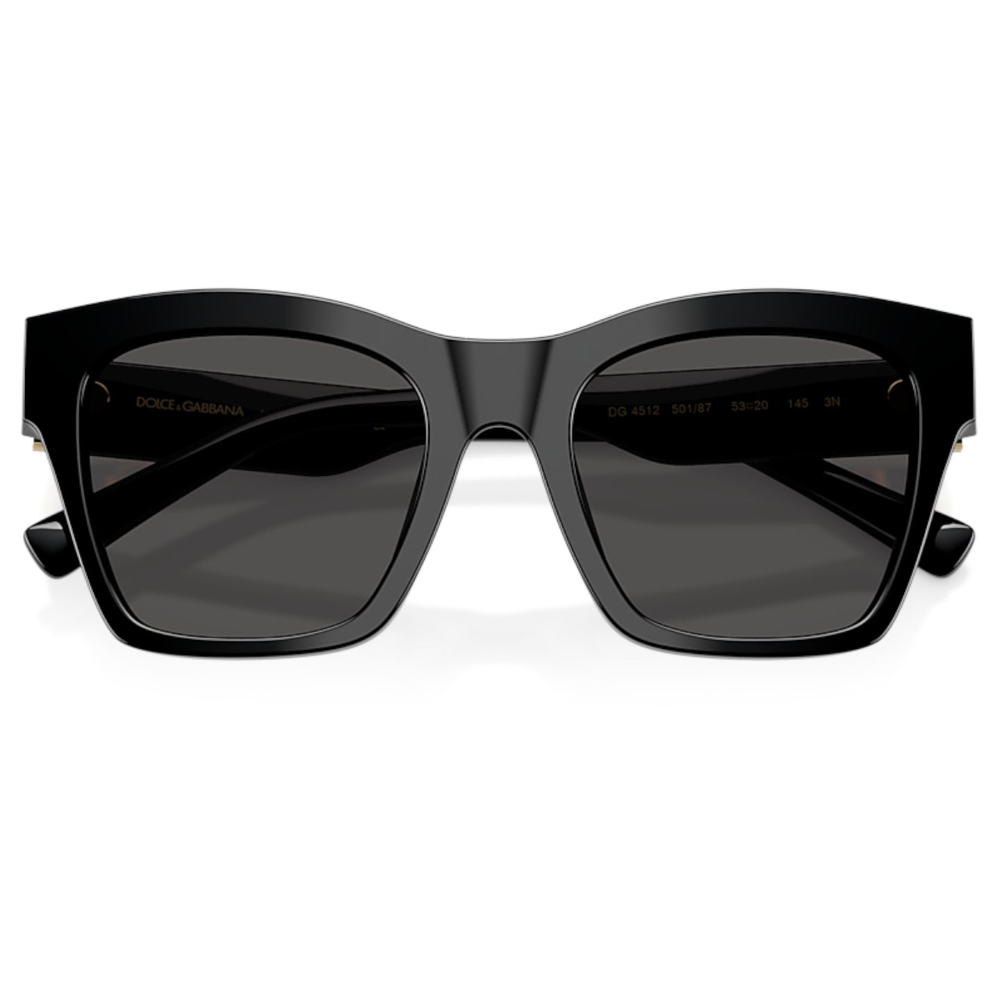 Women Dolce&Gabbana Dg4512 501/87 Black Square Dark Grey Sunglasses