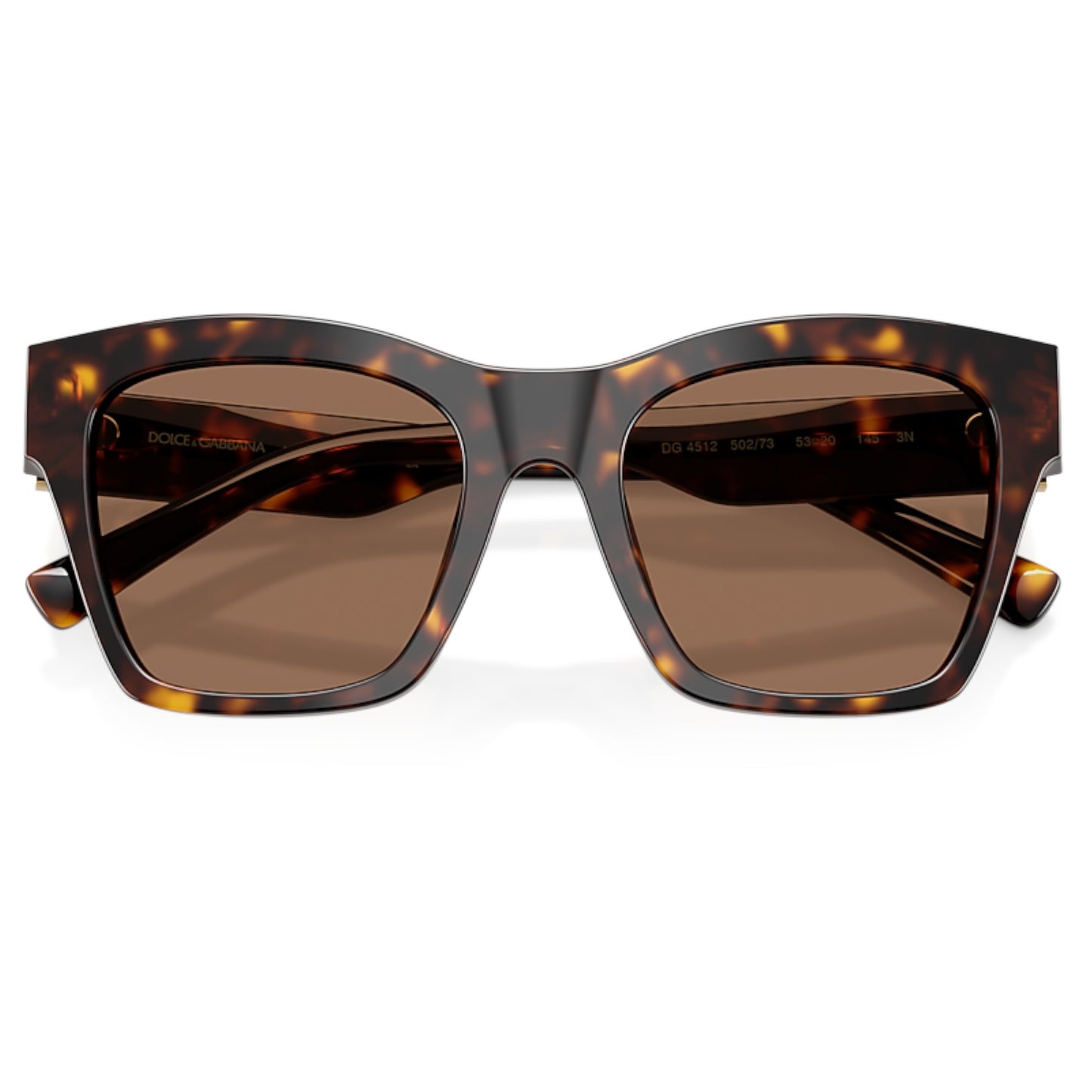 Women Dolce&Gabbana Dg4512 502/73 Tortoise Square Dark Brown Sunglasses