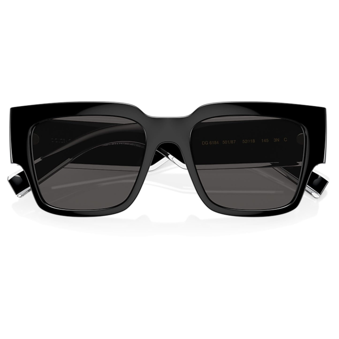 Men Dolce & Gabbana Dg6184 501/87 Black Square Dark Grey Sunglasses