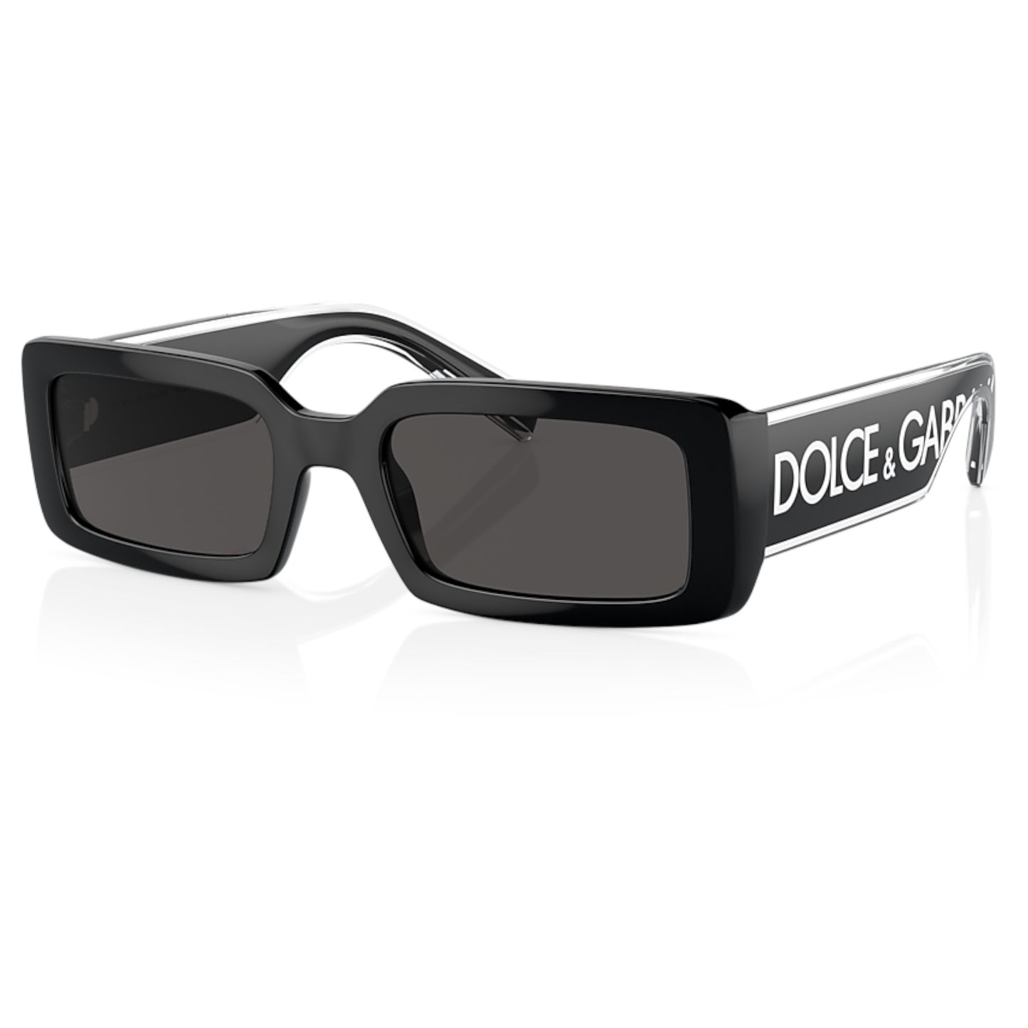 Women Dolce&Gabbana Dg6187 501/87 Black Rectangle Dark Grey Sunglasses