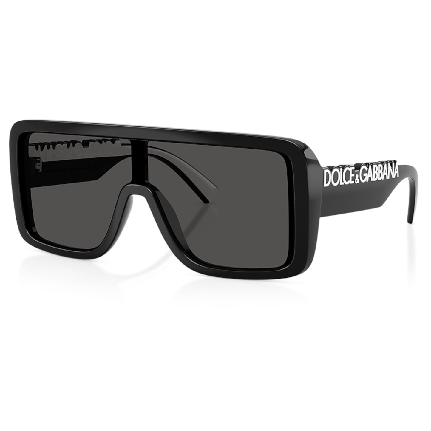 Unisex Dolce & Gabbana Dg6204 501/87 0-134 Black Rectangle Dark Grey Sunglasses