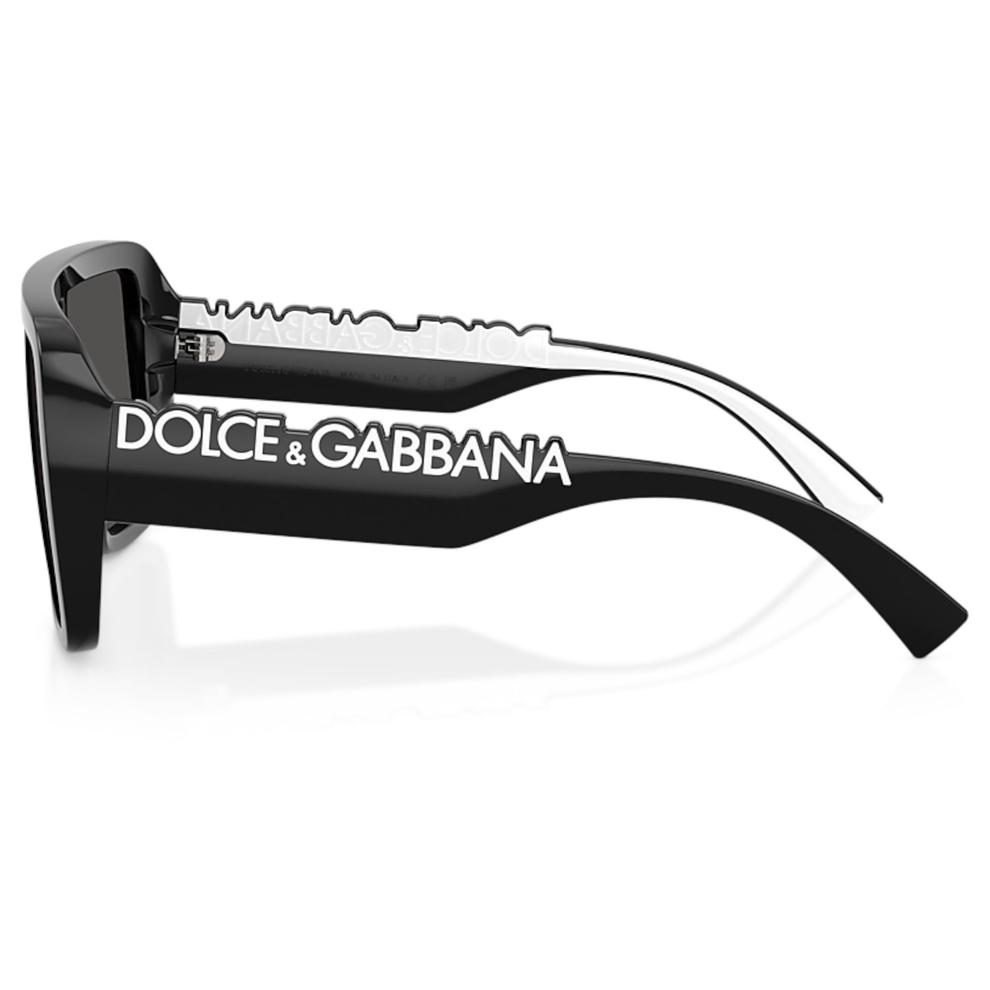 Unisex Dolce & Gabbana Dg6204 501/87 0-134 Black Rectangle Dark Grey Sunglasses