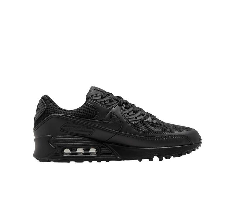 Womens Nike Air Max 90 Triple Black Athletic Shoes