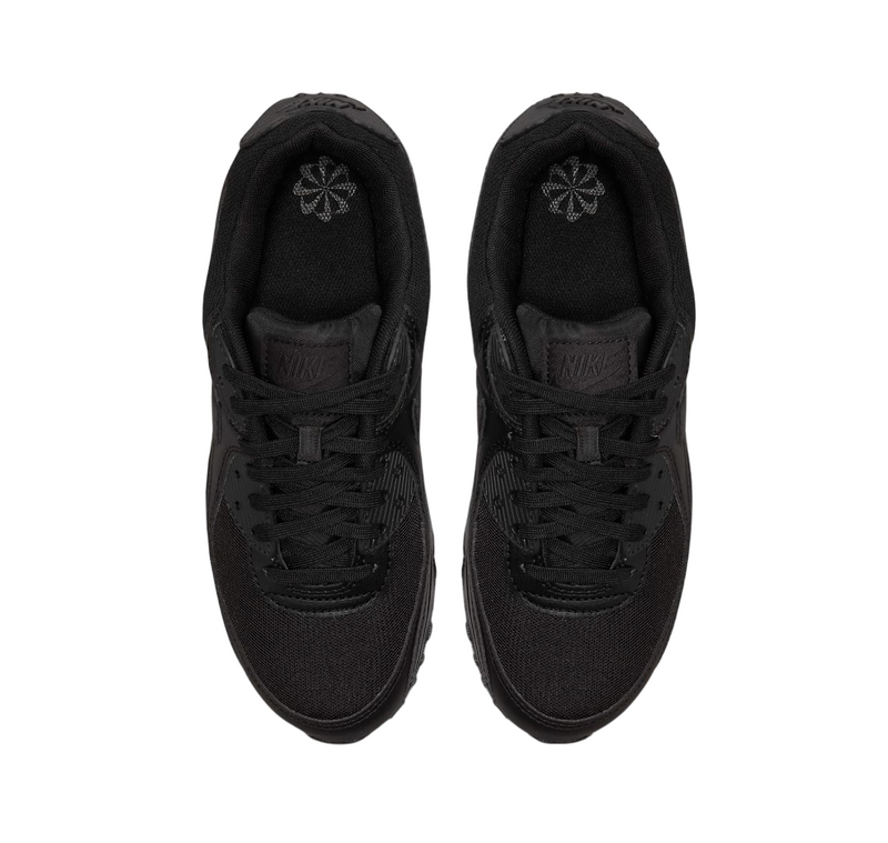 Womens Nike Air Max 90 Triple Black Athletic Shoes