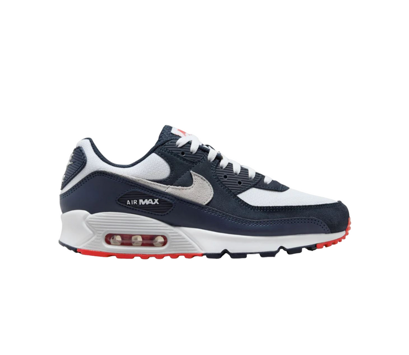 Mens Nike Air Max 90 Navy/ White/ Red Athletic Shoes