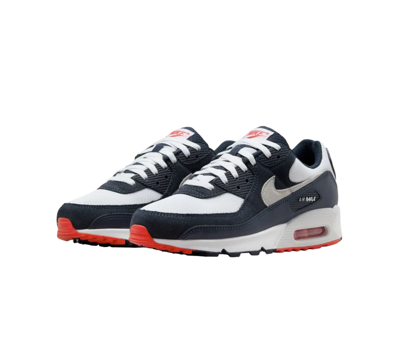 Mens Nike Air Max 90 Navy/ White/ Red Athletic Shoes