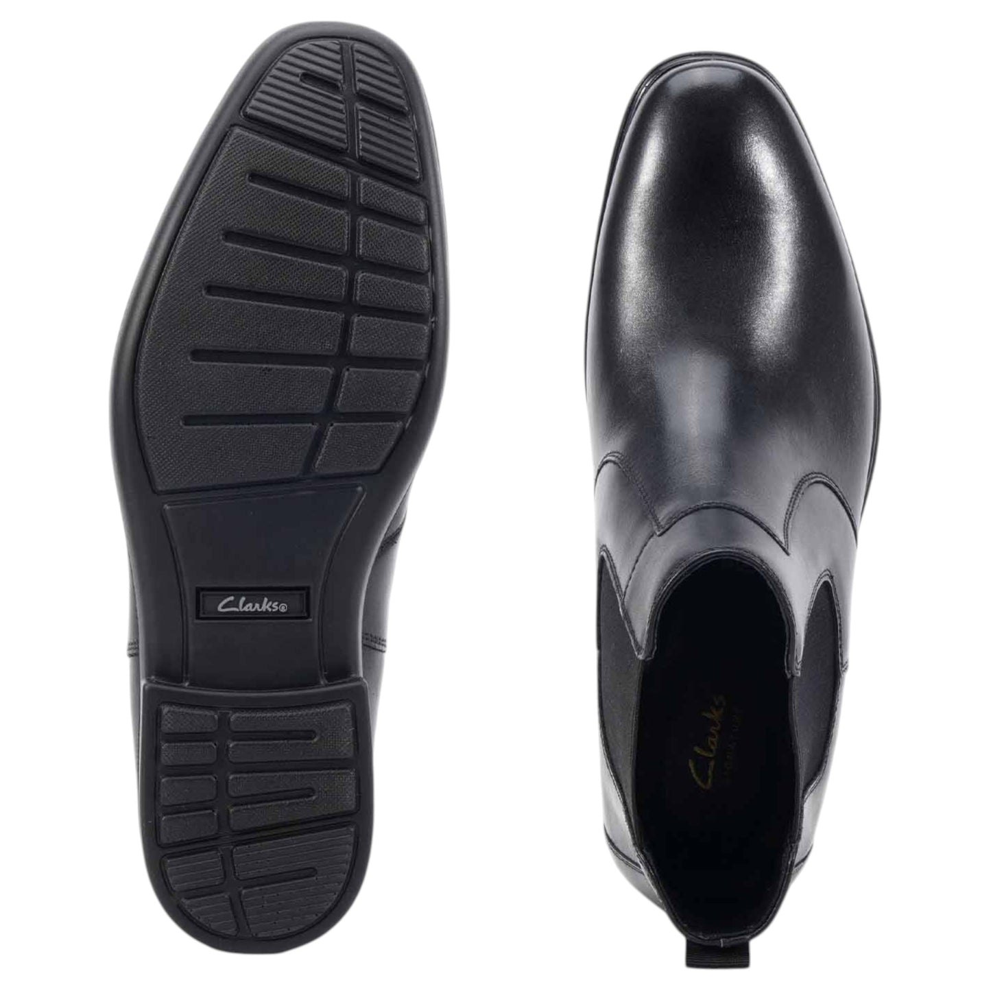 Mens Clarks Dorset Chelsea Black Boots