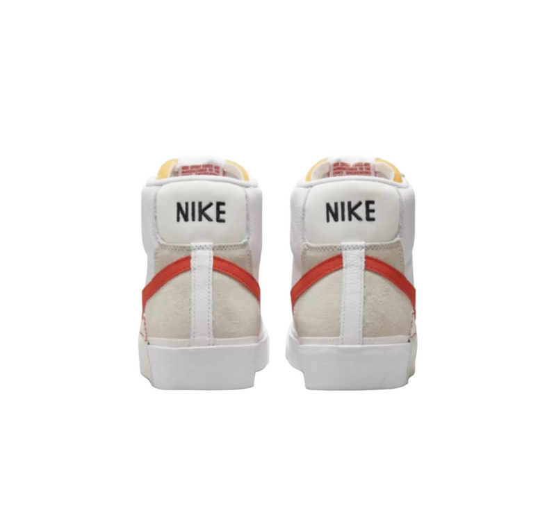 Mens Nike Blazer Mid 77 Pro Club Remastered White/ Orange Athletic Shoes