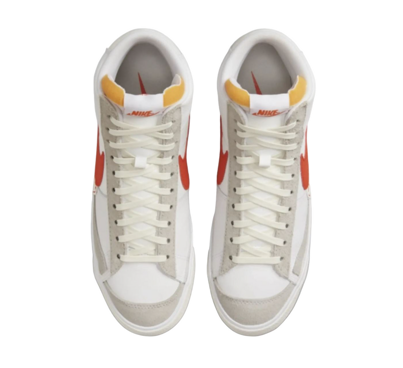 Mens Nike Blazer Mid 77 Pro Club Remastered White/ Orange Athletic Shoes