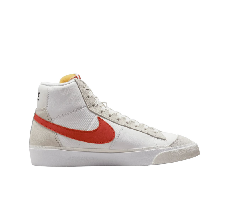 Mens Nike Blazer Mid 77 Pro Club Remastered White/ Orange Athletic Shoes