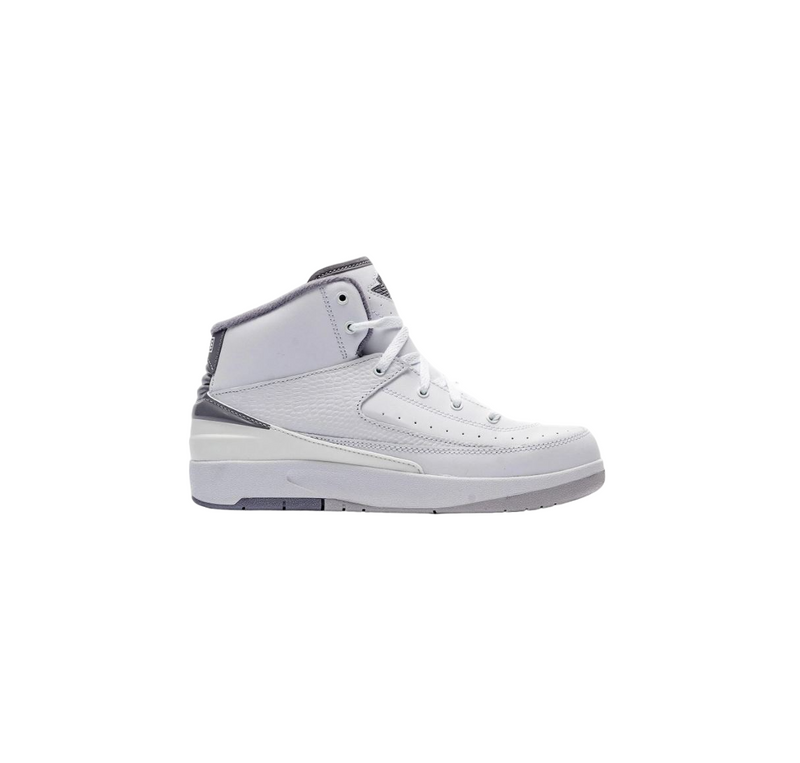 Kids Nike Air Jordan 2 Retro White/ Grey Athletic Shoes