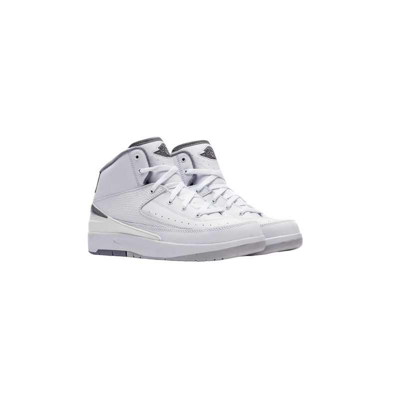 Kids Nike Air Jordan 2 Retro White/ Grey Athletic Shoes