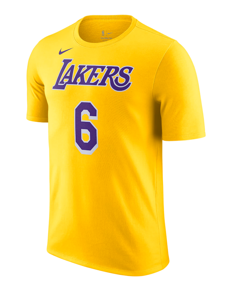 Men's Nike Nba T-Shirt Los Angeles Lakers Yellow Lebron James Jersey Tee