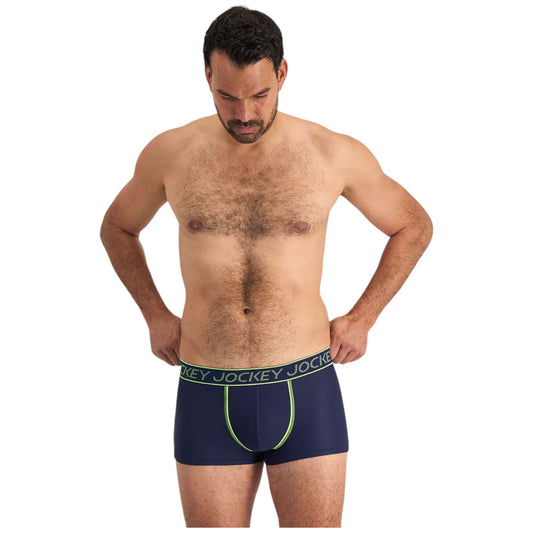 Mens Jockey Dry Impact Trunks Underwear Navy/Green