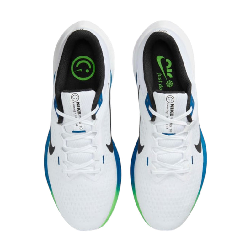 Mens Nike Air Winflo 10 White/ Blue Athletic Running Shoes