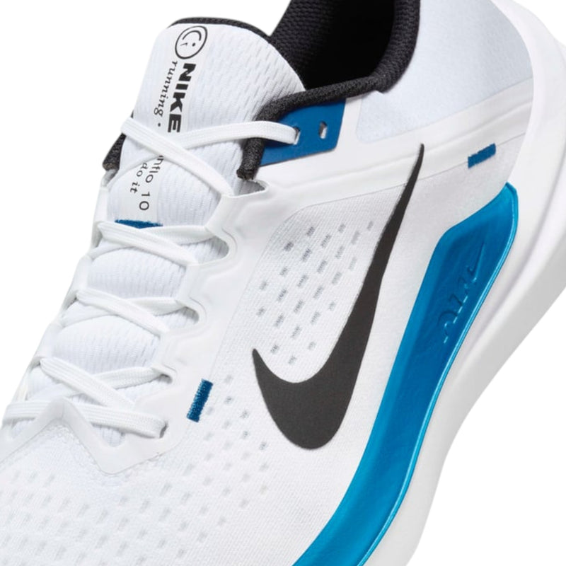 Mens Nike Air Winflo 10 White/ Blue Athletic Running Shoes