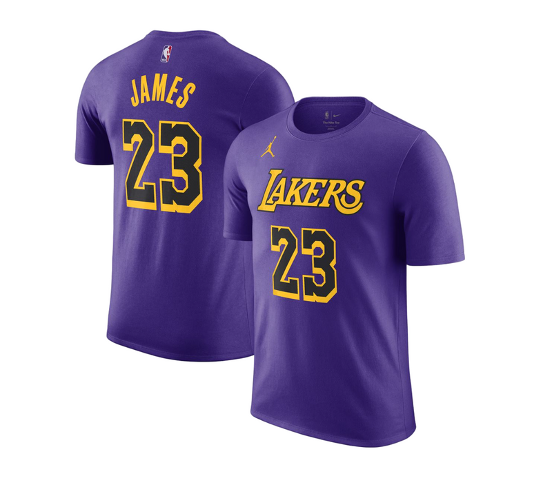 4 x Mens Nike Air Jordan Lebron James Lakers Purple Statement Jersey T-Shirt