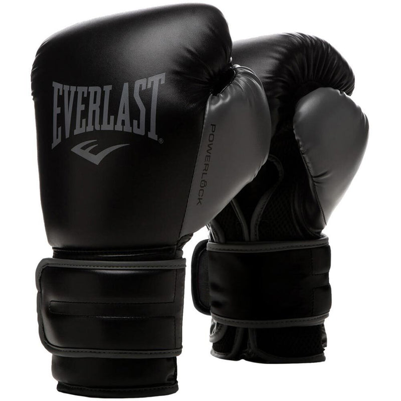 Everlast Powerlock2 Training Boxing Gloves 12Oz Black/Grey