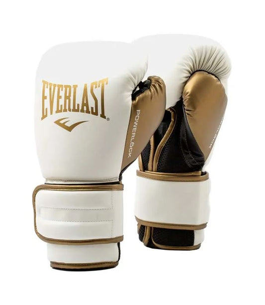 Unisex Adults Everlast Powerlock2 12oz Boxing Gloves White/Gold